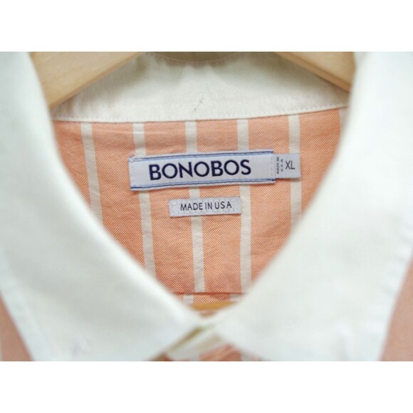 Bonobos Orange Striped Button‎ Up Shirt XL Made in USA Long Sleeve - Picture 3 of 6